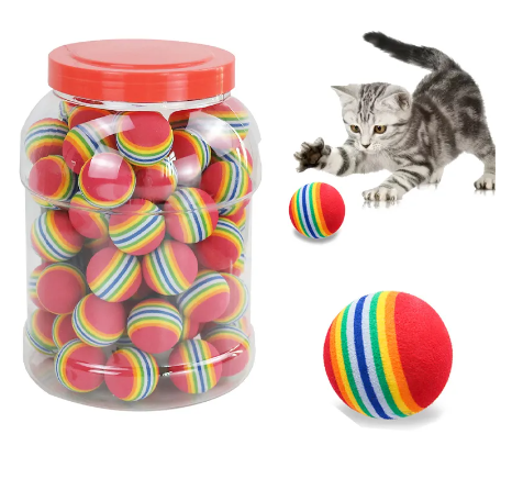 Rainbow Cat Toy Ball (10pcs)